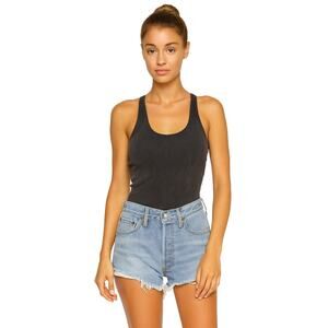 Spiritual Gangster Ribbed Amor Crop Tank in Washed Black – NWT Size M/L